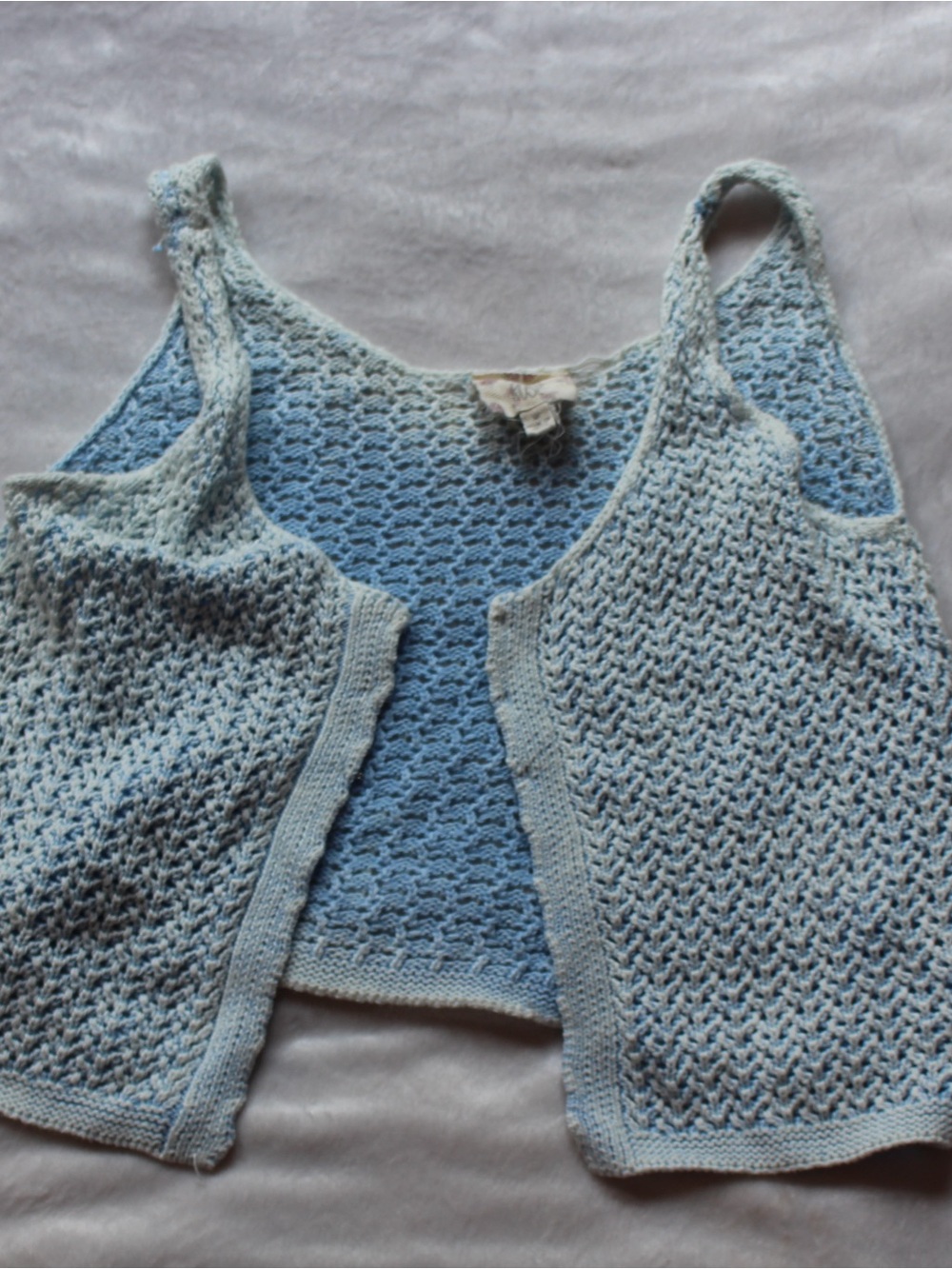 Light Blue Crochet Tank Top - Women